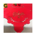 Beautiful Red Embroidery cutwork designs Tablecloth with pinecone and berries  for Christmas